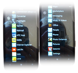 windows phone 7 menu