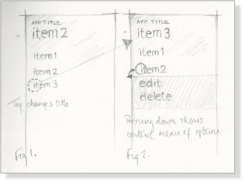 Context menu sketch