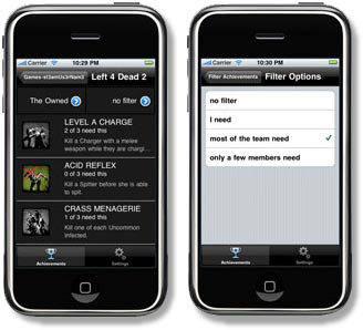Difference between the achievement list for iphone and WP7