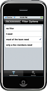 Filter options